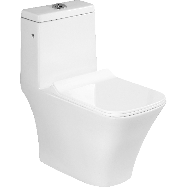 KEROVIT SIPHONIC ONE PIECE S - TRAP : 220MM ROUGH - IN SIZE : 725*375*775 MM WITH PP SOFT CLOSE SEAT COVER WHITE (FLUE - KAJ0305) ONE PIECE BY KAJARIA