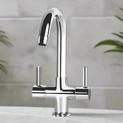 Deck Mounted Center Hole Basin Mixer With Swivel Spout