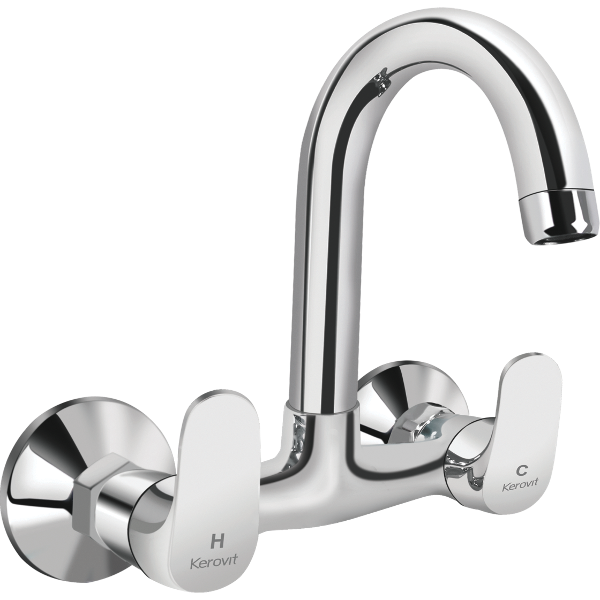 WALL MOUNTED  SINK MIXER  WITH SWIVEL SPOUT & FLANGES (KB1211024) EDGE
