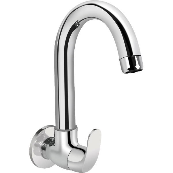 WALL MOUNTED SINK COCK WITH SWIVEL SPOUT AND FLANGE (KB1211025) EDGE