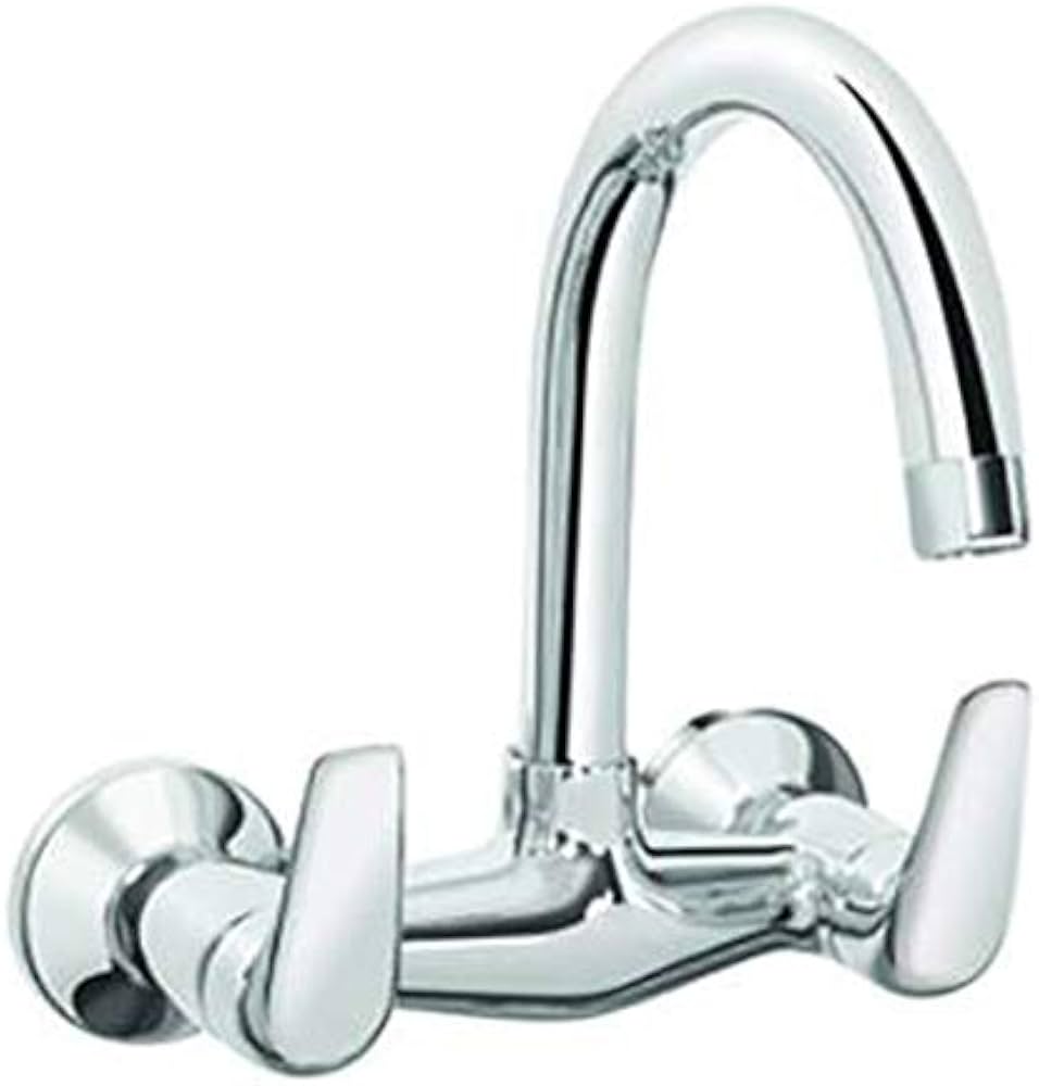 WALL MOUNTED SINK MIXER WITH SWIVEL SPOUT & FLANGES (KB1311024) SLOPE