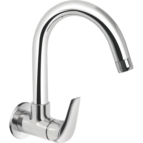 WALL MOUNTED SINK COCK WITH SWIVEL SPOUT & FLANGE (KB1311025) SLOPE