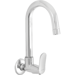 KEROVIT SINK COCK WALL MOUNTED WITH SWIVEL SPOUT & FLANGE URBANE(KB3111025) BY KAJARIA