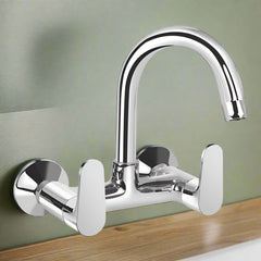 Wall Mounted Sink Mixer With Swivel Spout & Flanges