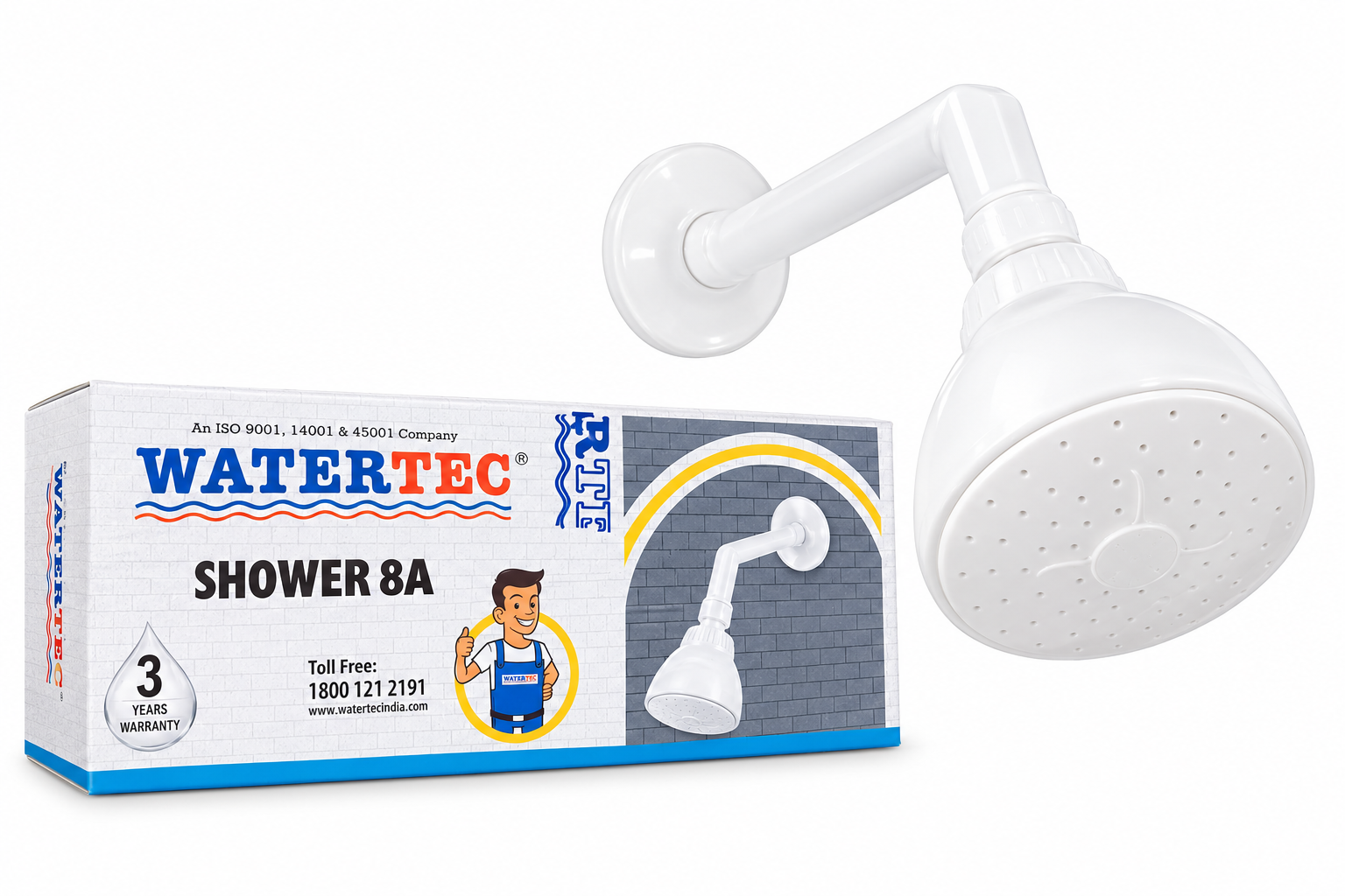 WATERTEC PVC Shower 8A Polymer, White.