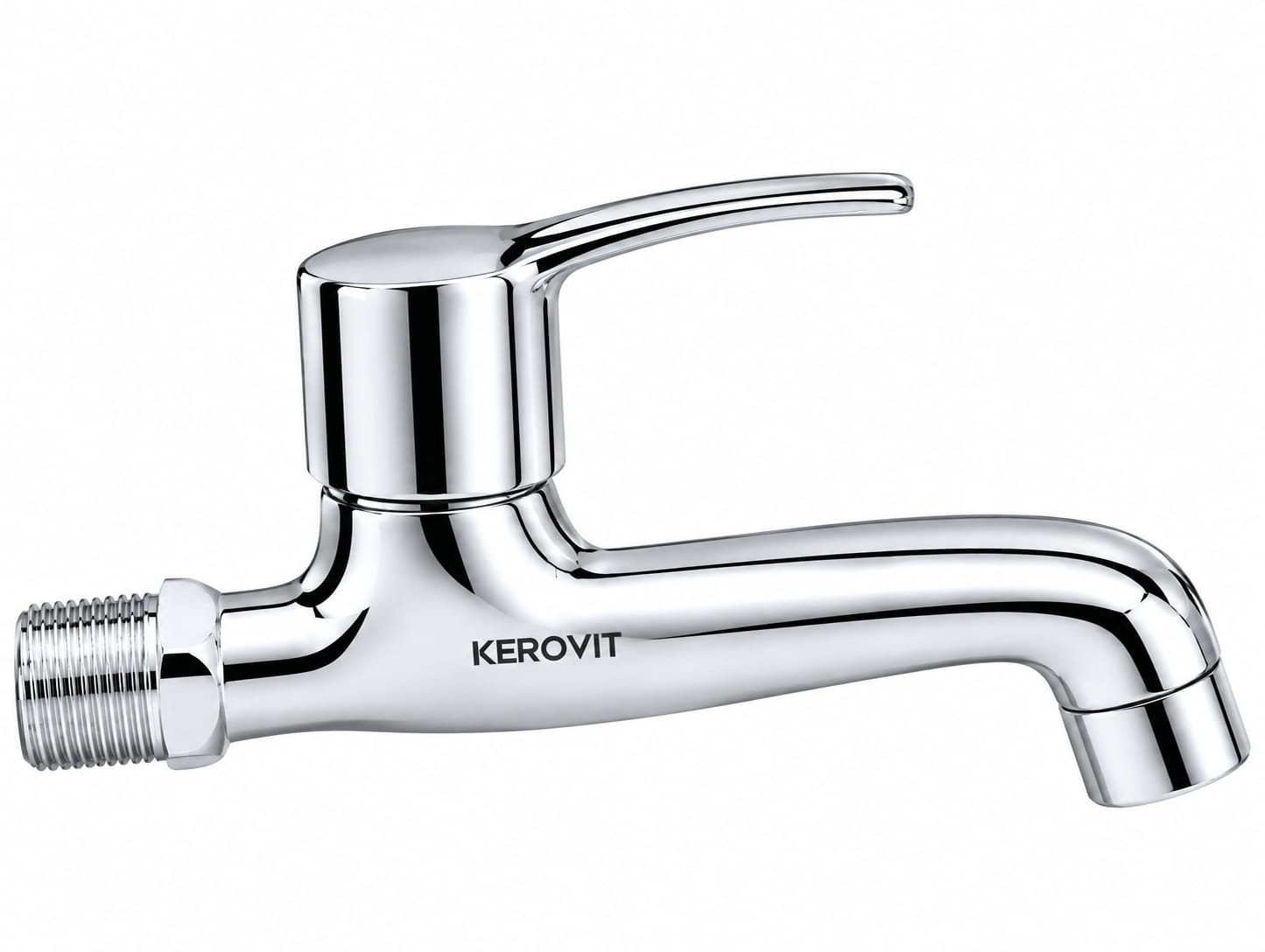 KEROVIT INFINIT Long Body Bib Cock with Flange (KB2011033) By Kajaria