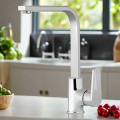 Deck Mounted Sink Mixer with Swivel Spout - Single Lever