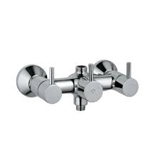 Exposed Wall Mixer with Provision only for Overhead Shower & Hand Shower with Connecting Legs & and Wall Flanges