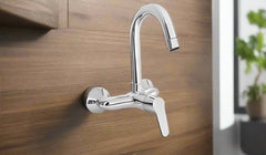 Wall Mounted Sink Mixer with Swivel Spout