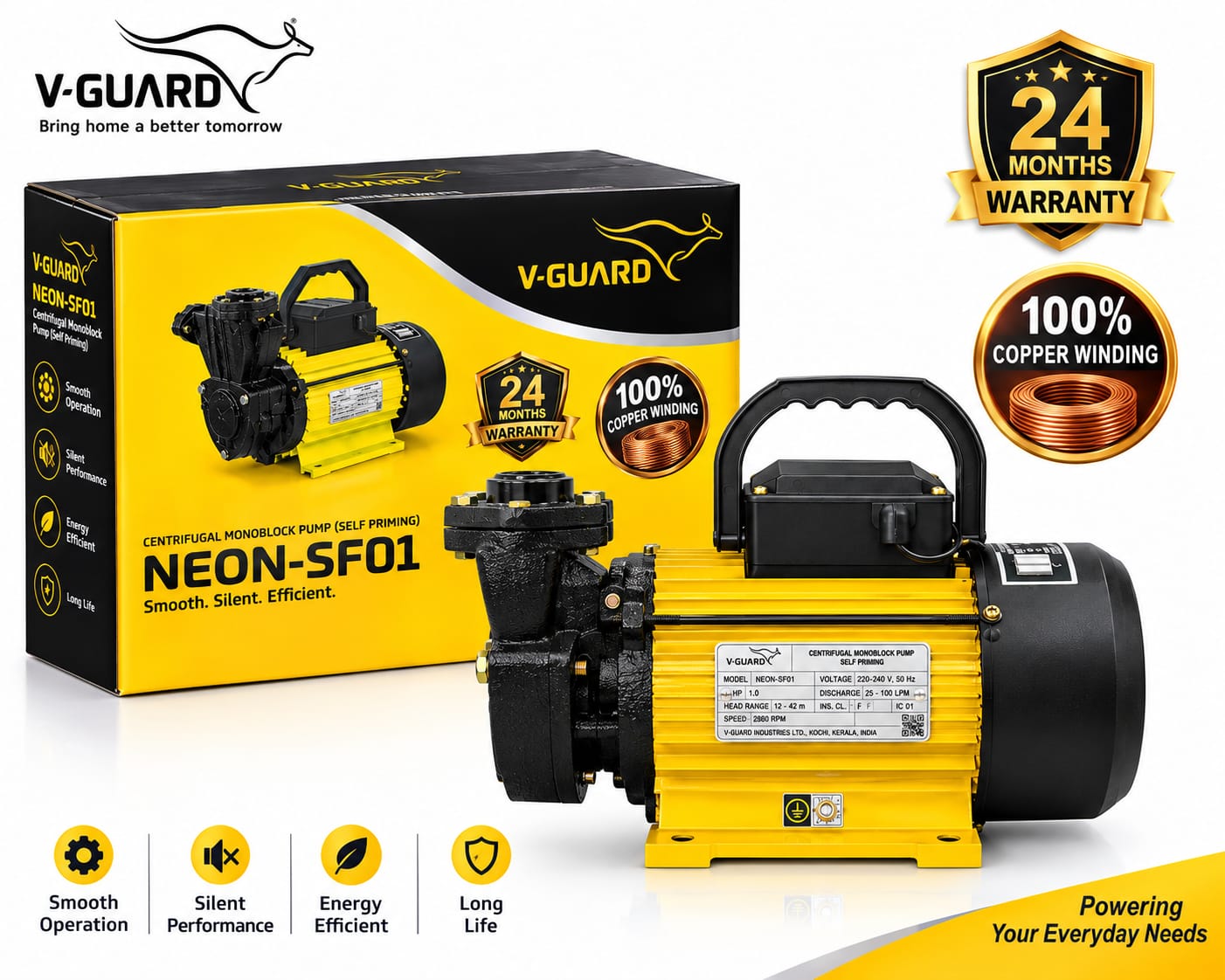 V GUARD NEON SF01 (1 HP) Self Priming Tullu Pump