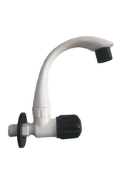 WATERTEC PVC Mini Sink Cock With Flange MODEL - Plus Series White