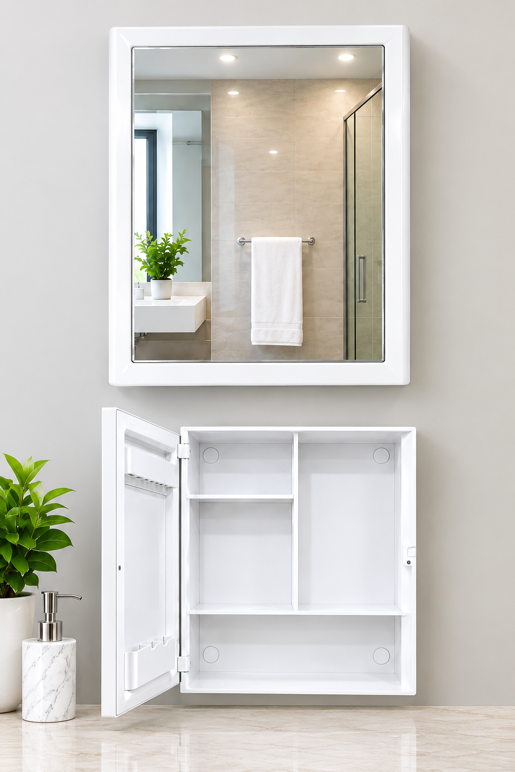 WATERTEC Bathroom Cabinet with Mirror